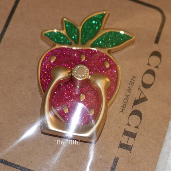 Coach Accessories - Coach Glitter Strawberry Phone Grip